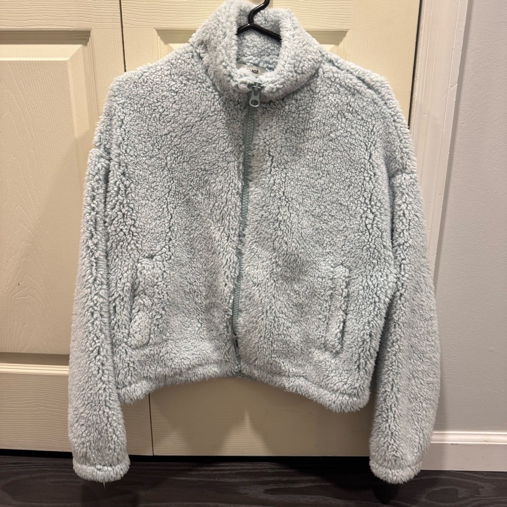 Garage Soft Light Blue Cozy Sherpa Jacket Never Worn! Size XS
